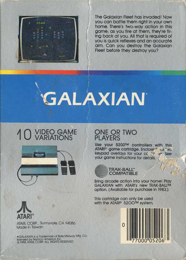 Galaxian (1982) (Atari) Box Scan - Back